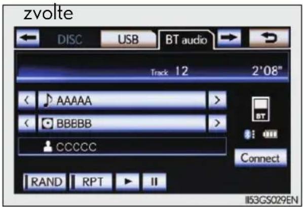LEXUS GS 250 (2013) - Přehrávání Bluetooth® audio - 1