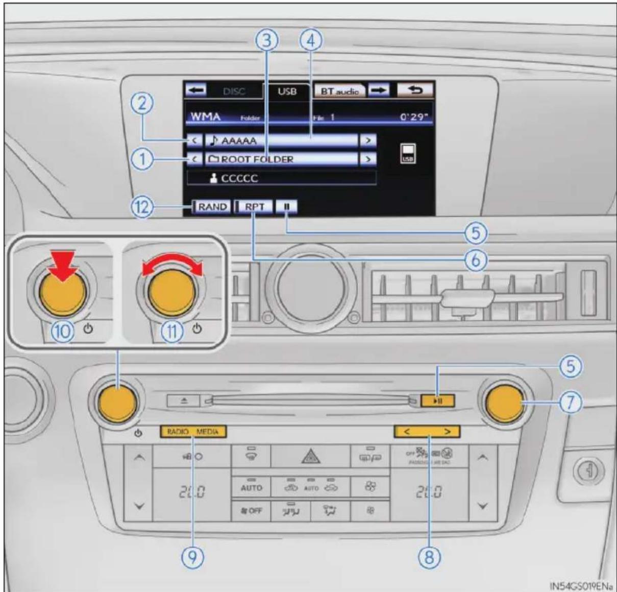 LEXUS GS 250 (2013) - Poslech USB paměti - 1