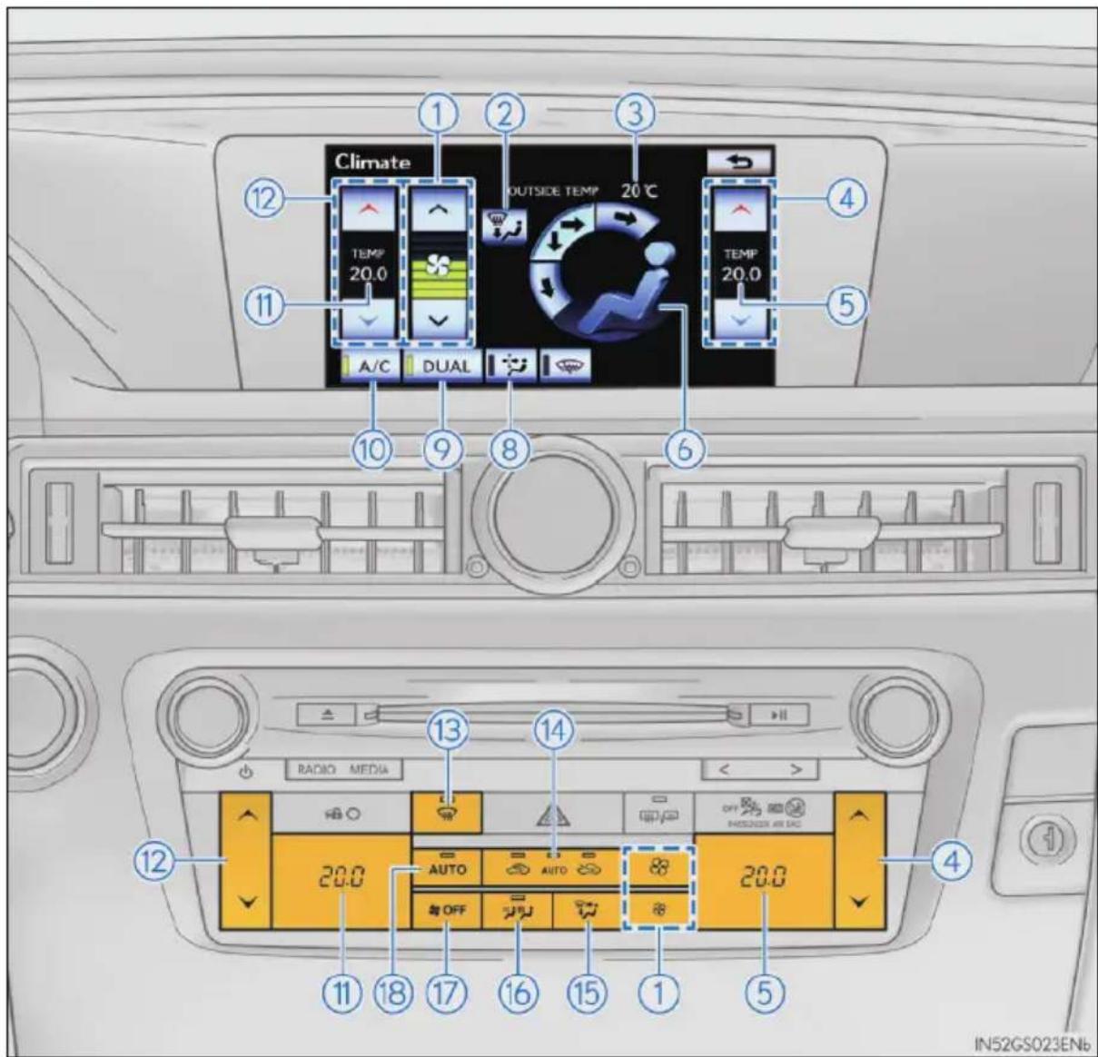 LEXUS GS 250 (2013) - Bez zadního systému klimatizace - 1