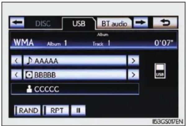 LEXUS GS 250 (2013) - Volba složky, interpreta nebo alba - 1
