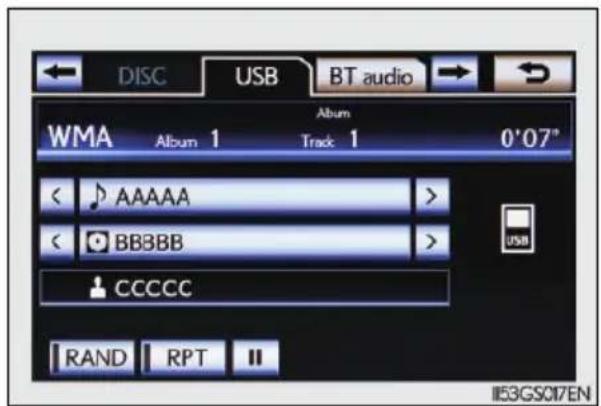 LEXUS GS 250 (2013) - Přehrávání USB paměti - 1