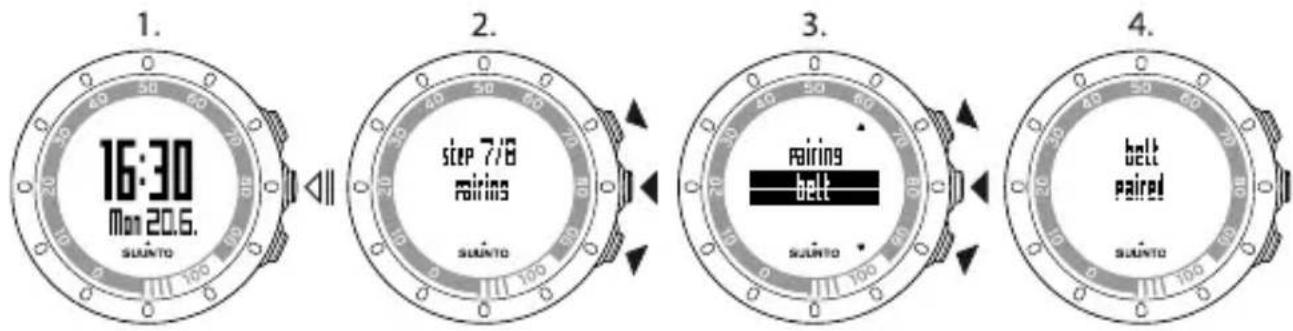 1. 16:30 Mon 20.6. SUNTO 2. step 7/8 airing SUNTO 3. airing belt SUNTO 4. belt paired SUNTO