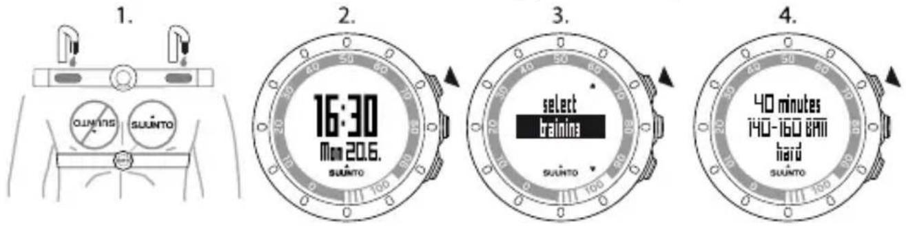 1. 2. 3. 4. 16:30 Mm 20.6. select training suunto 40 minutes 140-160 BPM hard suunto