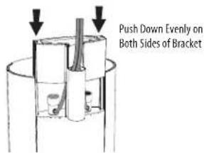 Push Down Evenly on Both Sides of Bracket