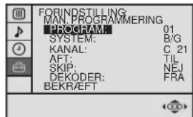SONY KV-25FX20E - Udeladelse af programstillinger - 5