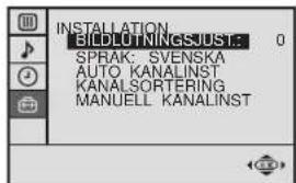 SONY KV-25FX20E - Anpassning av bildrotation - 5