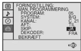 SONY KV-25FX20E - Udeladelse af programstillinger - 7