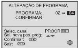 SONY KV-25FX20E - b) Se desejar alterar a ordem dos canais: - 2