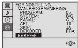SONY KV-25FX20E - Udeladelse af programstillinger - 8
