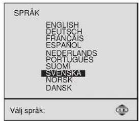 SONY KV-29FX20E - Tryck på -ller -knappen på fjärrkontrollen för att välja språk för att sedan trycka på OK knappen för att bekräfta valet. - 1