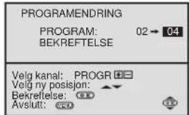 SONY KV-29FX20E - Bytte kanalposisjoner - 3