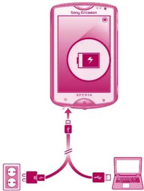SONY Xperia Mini - Charging the battery - 1