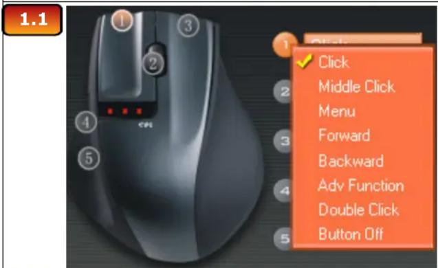 1.1 Click Middle Click Menu Forward Backward Adv Function Double Click Button Off