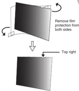 Remove film protection from both sides Top right