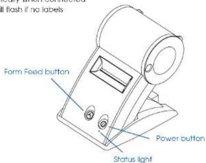 All flash if no labels Form Feed button Power button Status light