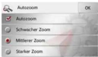 Autozoom OK Autozoom Schwacher Zoom Mittlerer Zoom Starker Zoom
