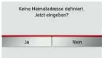 Keine Heimatadresse definiert. Jetzt eingeben? Ja Nein
