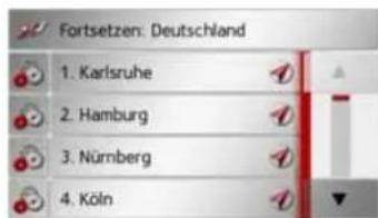 Fortsetzen: Deutschland 1. Karlsruhe 2. Hamburg 3. Nürnberg 4. Köln