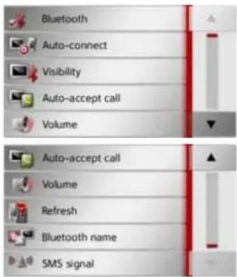 Bluetooth Auto-connect Visibility Auto-accept call Volume Auto-accept call Volume Refresh Bluetooth name SMS signal