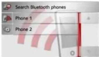 Search Bluetooth phones Phone 1 Phone 2