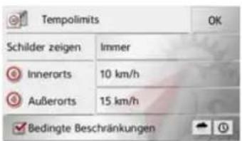 Tempolimits OK Schilder zeigen Immer Innerorts 10 km/h Außerorts 15 km/h Bedingte Beschränkungen
