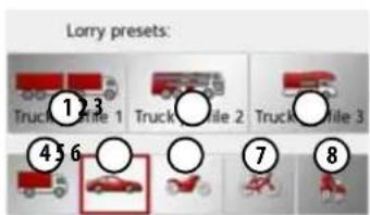 Lorry presets: Truck 1 2 3 Truck 4 5 6 Truck 7 8