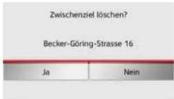 Zwischenziel löschen? Becker-Göring-Strasse 16 Ja Nein