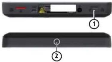 Diagram of a device rear panel with labeled components and warning symbols