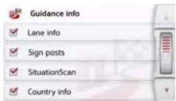 Guidance info Lane info Sign posts SituationScan Country info
