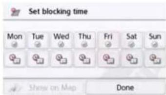 Set blocking time Mon Tue Wed Thu Fri Sat Sun Show on Map Done