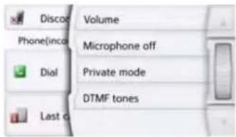 Volume Microphone off Private mode DTMF tones