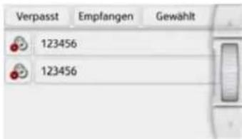 Verpasst Empfangen Gewählt 123456 123456