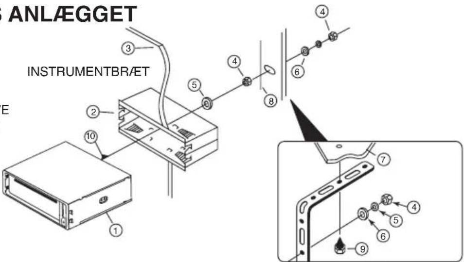 ANLÆGGET INSTRUMENTBRÆT E 1 2 3 4 5 6 7 8 9 ① ② ③ ④ ⑤ ⑥ ⑦ ⑧