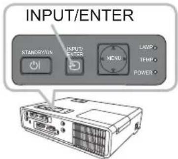 INPUT/ENTER STANDERATION INPUT7 ENTER MENU LAMP TEMP POWER