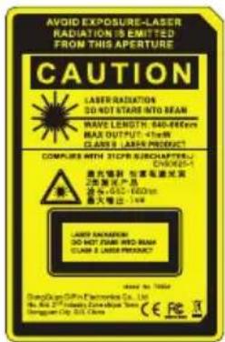 AVOID EXPOSURE-LASER RADIATION IS EMITTED FROM THIS APERTURE CAUTION LABER RADIATION DO NOT STARS INTO BEAM WAVE LENGTH: 640-480cm MAX OUTPUT: 400-500W LABOR LABR PRESCRIT COMPUTS WITH 312CM SUBCHAPTER 1: CHN0021-1 最大辐射与直流电流共用 2.5V管孔 最大输出: 652-680cm 最大输出: 1.94V LABOR RADIATION DO NOT STARS INTO BEAM MAX 2.5V MAX PEEPROM based on Tabled Davon/Algo/OPin Electronics Co., Ltd. the 6x 2F Industriary Chemicals (Thermal) Bergaplan Cp. 50% China CE PE