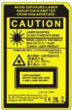AVOID EXPOSURE-LASER RADIATION IS EMITTED FROM THIS APERTURE CAUTION LASER RADIATION DO NOT STARE INTO BEAM WAVE LENGTH: 740-865cm MAX OUTPUT: 476W CLASER & LASER PRODUCT COMPLAINS WITH 370CM SUBCHAPTER 2 ENGLISH. 最大输出: 同相放大器产生 2相放大器产生 最大输出: 240-500cm 最大输出: LOW LASER RADIATION DO NOT STARE INTO BEAM CLAIN 2 LASER PRODUCT Model No. 7309 Chengzhou SPX (Shenzhen) Co., Ltd. No. No. 1979/2011 China Aerospace Corp. Dongguan City SE CO., Ltd.