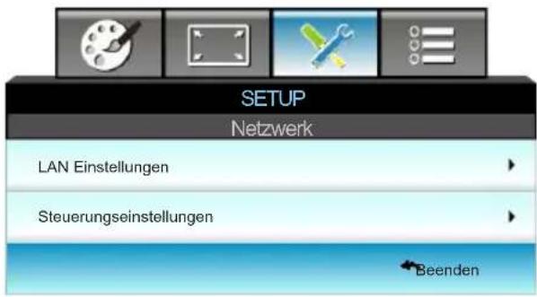 SETUP Netzwerk LAN Einstellungen Steuerungseinstellungen Beenden