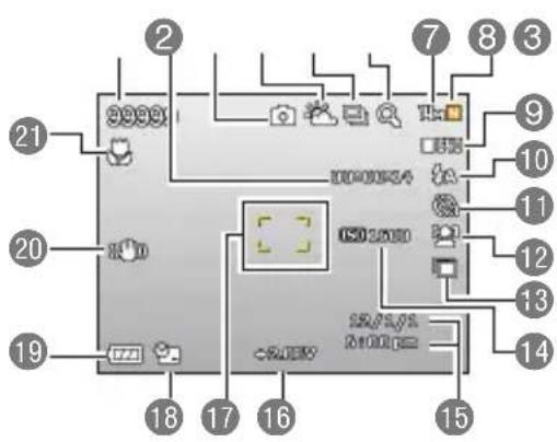 Labeled diagram of a device interior with numbered components and icons