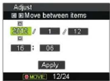 Adjust Move between items 2012 / 1 / 12 16 : 06 Apply MOVIE 12/24