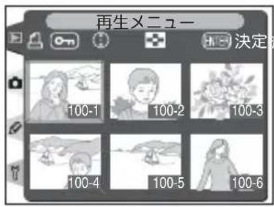 再生メニュー 決定 100-1 100-2 100-3 100-4 100-5 100-6