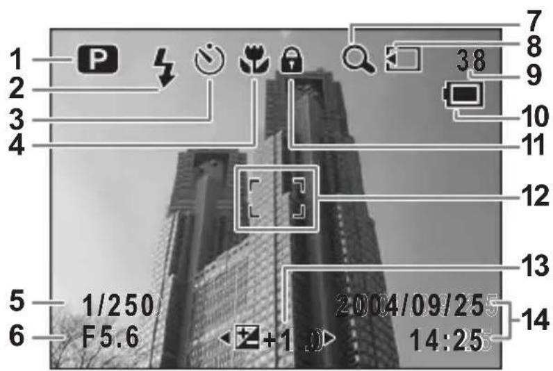 PENTAX Optio X - 画面の表示 - 1