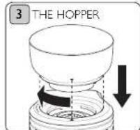DUALIT CCG2 Burr - NOTE: THE GRINDER WILL NOT OPERATE WITHOUT THE HOPPER OR GROUND CONTAINER CORRECTLY IN POSITION. - 3