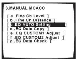 PIONEER VSX-1014 - Select 'EQ AUTO Setting' from the Manual MCACC setup menu. - 1