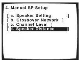 PIONEER VSX-1014 - Select 'Speaker Distance' from the Manual SP Setup menu. - 1