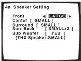 PIONEER VSX-1014 - Choose the set of speakers that you want to set then select a speaker size. - 1