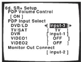 PIONEER VSX-1014 - Assign any input source connected to the plasma display to the corresponding input number. - 1