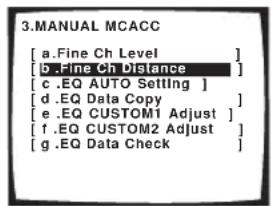 PIONEER VSX-1014 - Select 'Fine Ch Distance' from the Manual MCACC setup menu. - 1