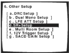 PIONEER VSX-1014 - Select 'SR+ Setup' from the Other Setup menu. - 1