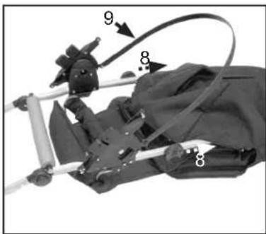 Labeled diagram of a robotic arm with numbered parts, likely for assembly or maintenance instructions.