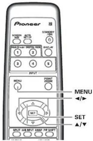 PIONEER PDP-43MXE1 - Ajuste de la POSICIÓN de la pantalla, RELOJ, y FASE - 2